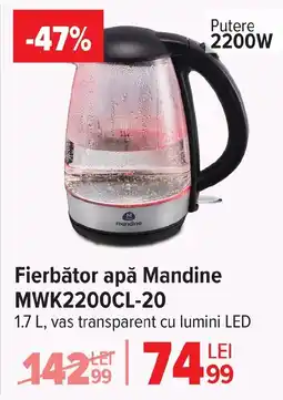 Carrefour Fierbător apă Mandine MWK2200CL-20 Ofertă