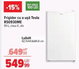 Carrefour Frigider cu o uşă Tesla RS0930ME Ofertă