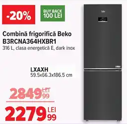 Carrefour Combină frigorifică Beko B3RCNA364HXBR1 Ofertă