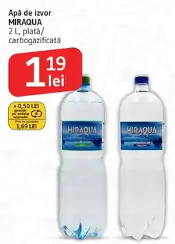 Supeco Apă de izvor MIRAQUA, platǎ/ carbogazificată Ofertă