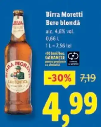 Birra Moretti Bere blondä