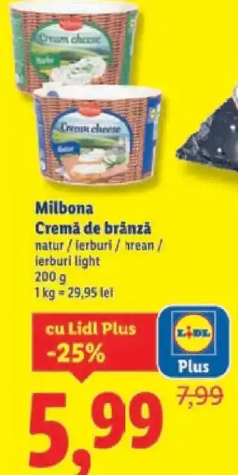 Milbona Cremă de brânză