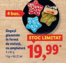 Lidl Gogoși glazurate în formă de steluţă, cu umplutură Ofertă