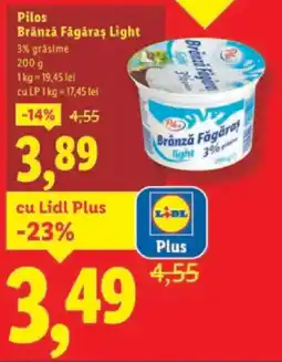 Lidl Pilos Brânză Făgăraş Light Ofertă