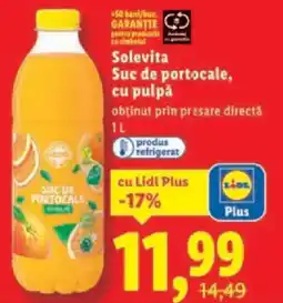 Lidl Solevita Suc de portocale, cu pulpǎ Ofertă