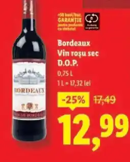 Lidl Bordeaux Vin roşu sec D.O.P. Ofertă