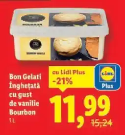 Lidl Bon Gelati Inghetată cu gust de vanilie Bourbon Ofertă