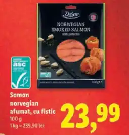 Lidl Deluxe Somon norvegian afumat, cu fistic Ofertă