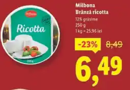 Lidl Milbona Brânză ricotta Ofertă