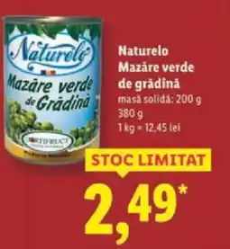 Lidl Naturelo Mazăre verde de grădină Ofertă