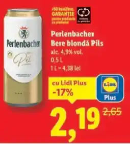 Lidl Perlenbacher Bere blondǎ Pils Ofertă