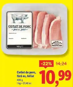 Lidl Cotlet de porc, fără os, feliat Ofertă