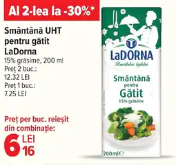 Carrefour Market Smântână UHT pentru gătit LaDorna Ofertă