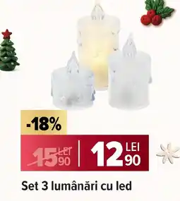 Carrefour Market Set 3 lumânări cu led Ofertă