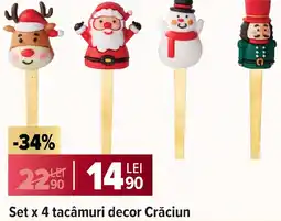 Carrefour Market Set x 4 tacâmuri decor Crăciun Ofertă