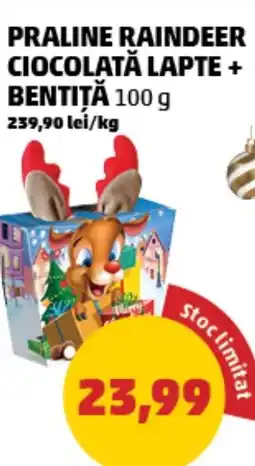 Penny Praline raindeer ciocolată lapte + bentiță Ofertă