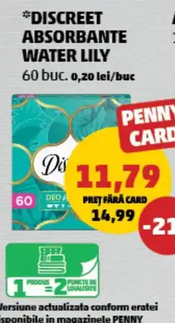Penny Discreet absorbante water lily Ofertă