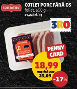 Penny Cotlet porc fără os feliat Ofertă