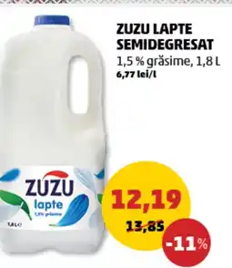 Penny Zuzu lapte semidegresat Ofertă