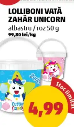 Penny Lolliboni vată zahăr unicorn albastru/roz Ofertă