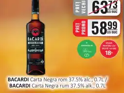 CBA BACARDI Carta Negra rom 37.5% alc. Ofertă