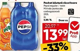 PROFI Pachet băutură răcoritoare Pepsi regular/twist Mirinda portocale carbogazoasă Ofertă