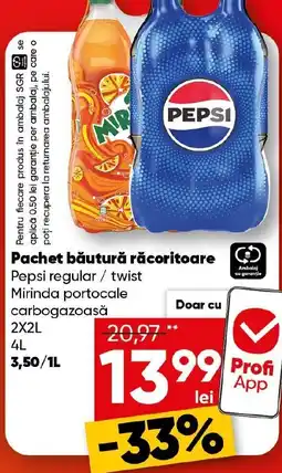 PROFI Pachet băutură răcoritoare Pepsi regular / twist Mirinda portocale carbogazoasă Ofertă