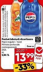 PROFI Pachet băutură răcoritoare Pepsi regular / twist Mirinda portocale carbogazoasă Ofertă