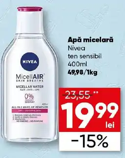 PROFI Apă micelarǎ Nivea ten sensibil Ofertă