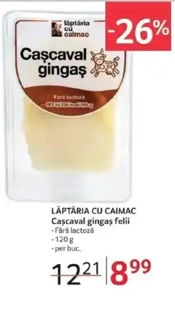 Selgros LĂPTĂRIA CU CAIMAC Cascaval gingas felii Ofertă