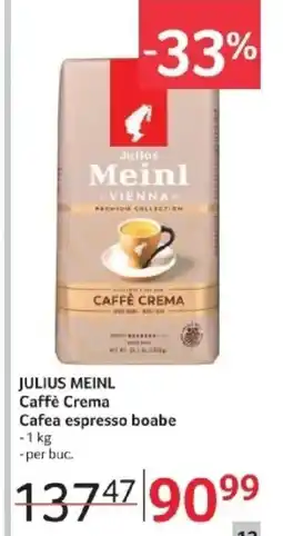 Selgros JULIUS MEINL Caffè Crema Cafea espresso boabe Ofertă