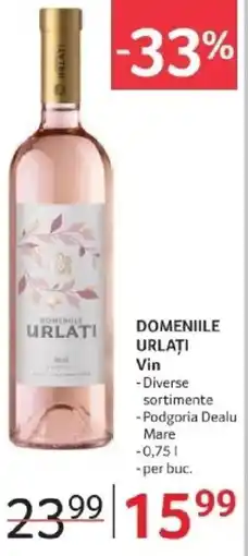 Selgros DOMENIILE URLAŢI Vin Ofertă