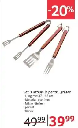 Selgros Set 3 ustensile pentru grătar Ofertă
