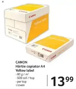 Selgros CANON Hǎrtie copiator A4 Yellow label Ofertă