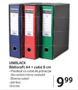 Selgros UNIBLACK Biblioraft A4 + cutie 8 cm Ofertă