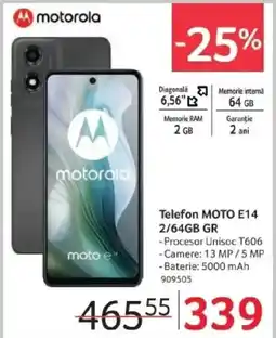 Selgros Telefon MOTO E14 2/64GB GR Ofertă