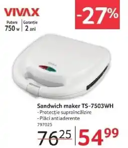 Selgros Sandwich maker TS-7503WH Ofertă