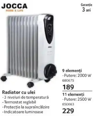 Selgros JOCCA Radiator cu ulei Ofertă