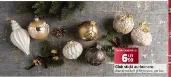 Carrefour Glob sticlă auriu/maro Ofertă