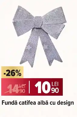 Carrefour Fundǎ catifea albă cu design Ofertă