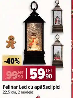 Carrefour Felinar Led cu apă&sclipici Ofertă