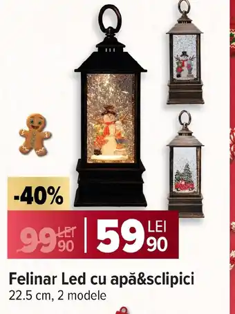 Felinar Led cu apă&sclipici