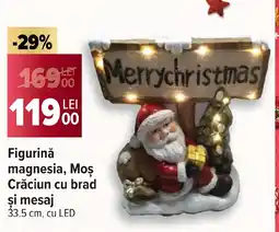 Carrefour Figurinǎ magnesia, Moş Crăciun cu brad şi mesaj Ofertă