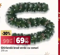 Carrefour Ghirlandǎ brad verde cu conuri Ofertă
