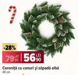 Carrefour Coroniță cu conuri şi zăpadă albă Ofertă