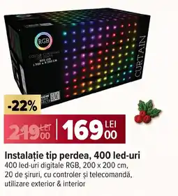 Carrefour Instalaţie tip perdea, 400 led-uri Ofertă