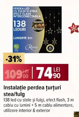 Carrefour Instalaţie perdea țurțuri stea/fulg Ofertă