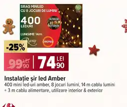 Carrefour Instalaţie şir led Amber Ofertă