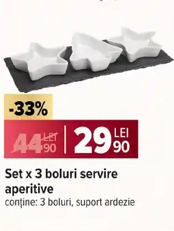 Carrefour Set x 3 boluri servire aperitive Ofertă