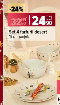 Carrefour Set 4 farfurii desert Ofertă